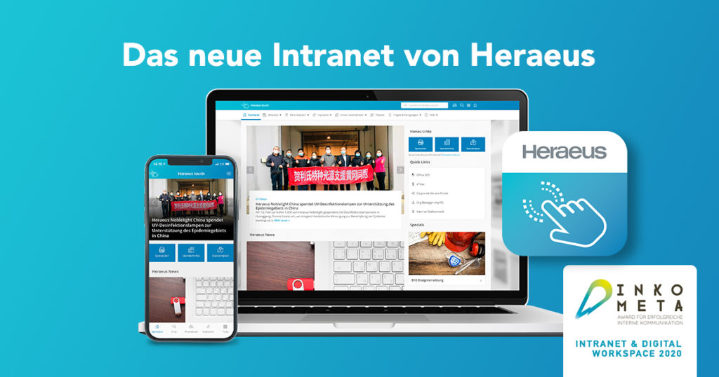 Staffbase Intranet Von Heraeus Gewinnt Inkometa Award Bestes Mobiles Intranet Kategorie Intranet & Digital Workspace