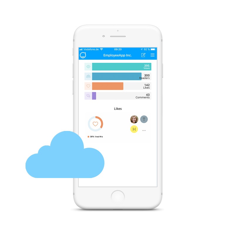 Staffbase Mockup Phone Stats