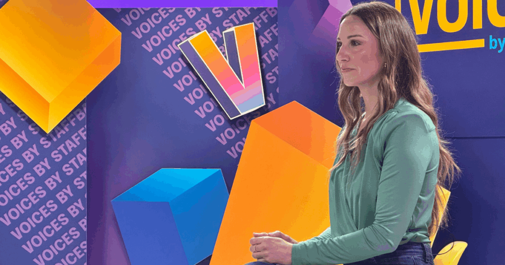 Staffbase's Andrea Holland moderating at VOICES Virtual 2025.
