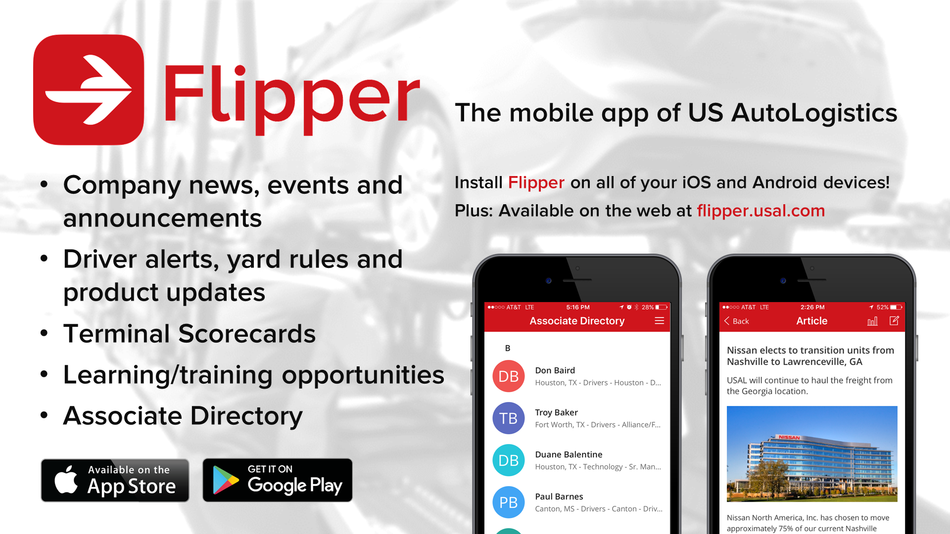 USAL employee app Flipper internal communication