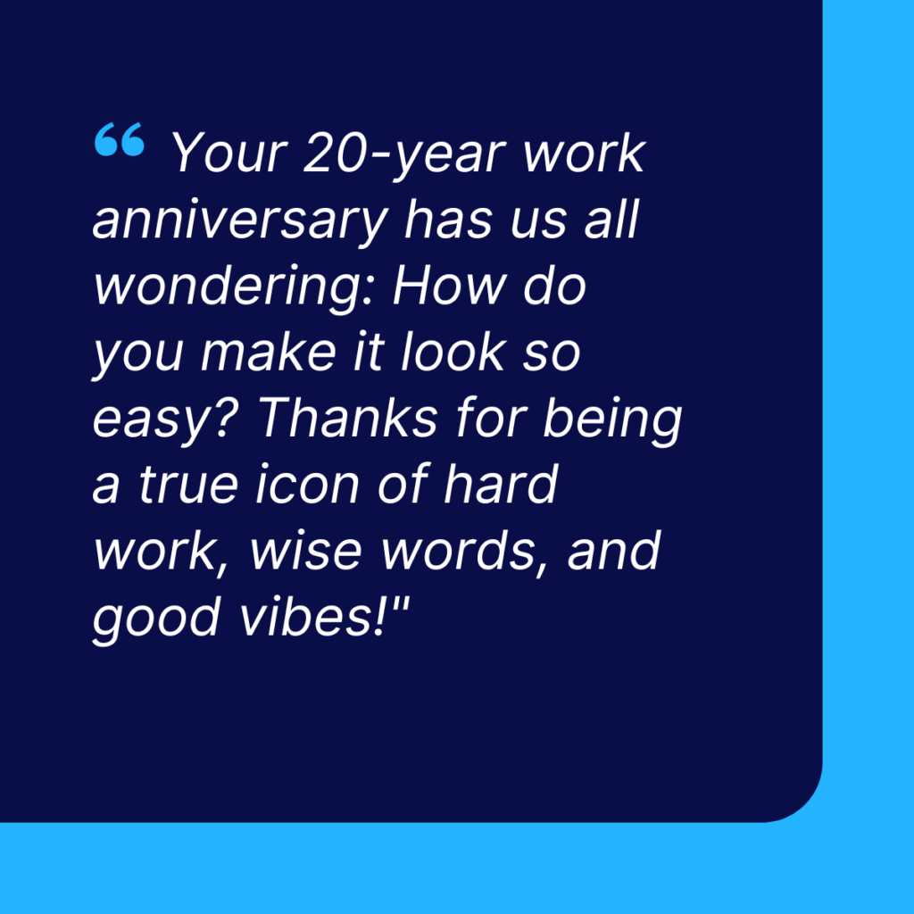 20 Year Work Anniversary Messages