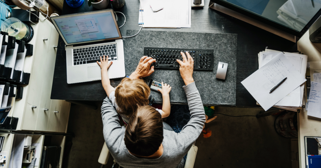 Remote onboarding image featuring person working at home on a computer