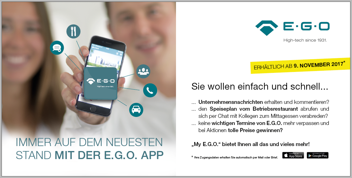 Launch Flyer Mitarbeiter-App E.G.O.