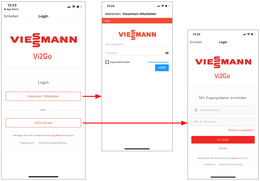 Hybrides Login für eine Mitarbeiter-App