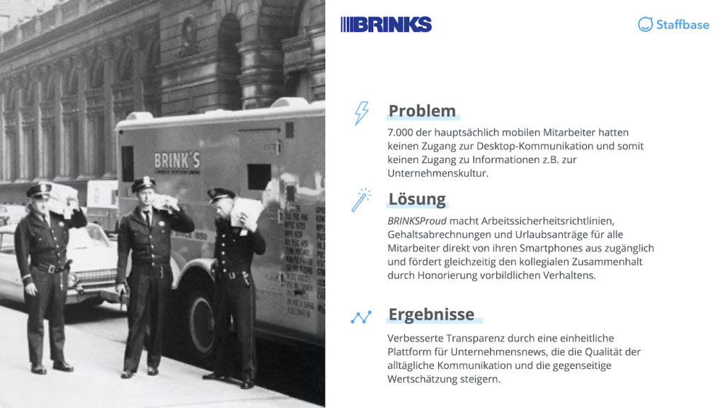 Brinks Zusammenfassung Mitarbeiterapp Staffbase