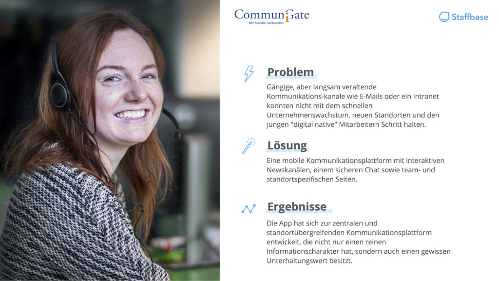 Communigate Zusammenfassung Mitarbeiterapp Staffbase