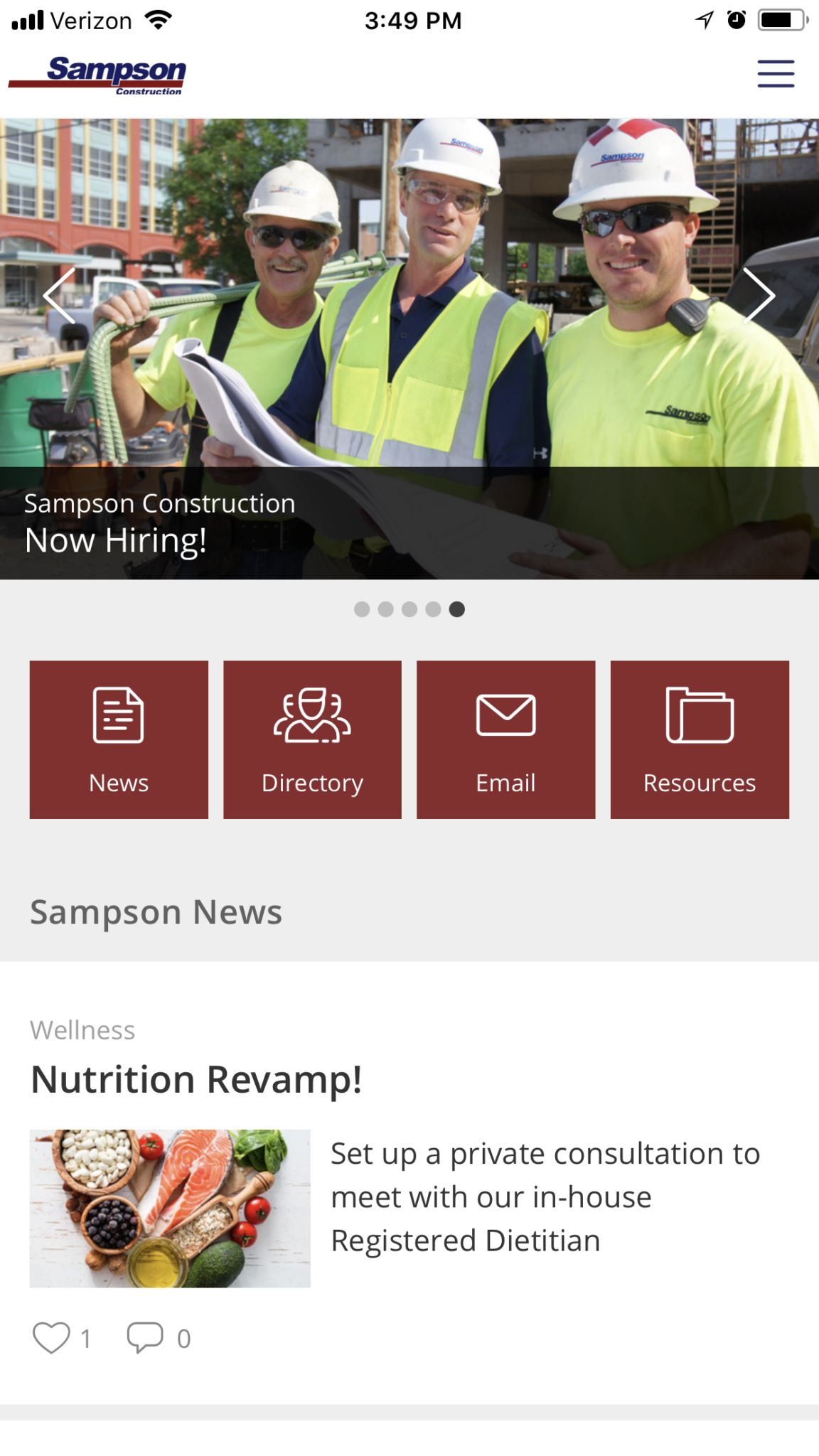 Samson Construction mobile app