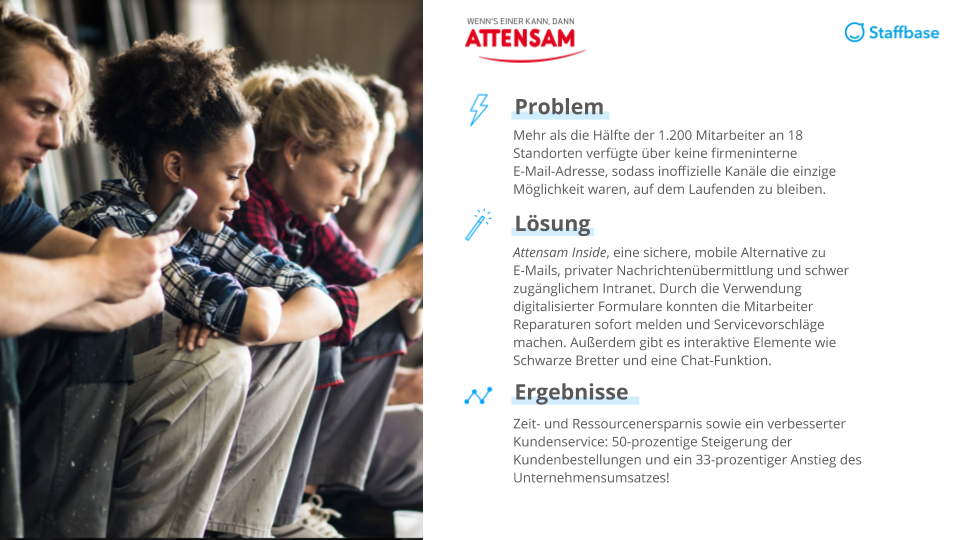 Dienstleistungsanbieter Attensam hat den digitalen Arbeitsplatz für alle Mitarbeiter mit einer App einfacher gemacht