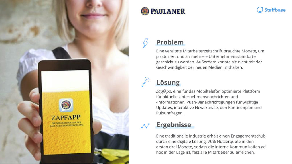 Paulaner Zusammenfassung Mitarbeiterapp Staffbase