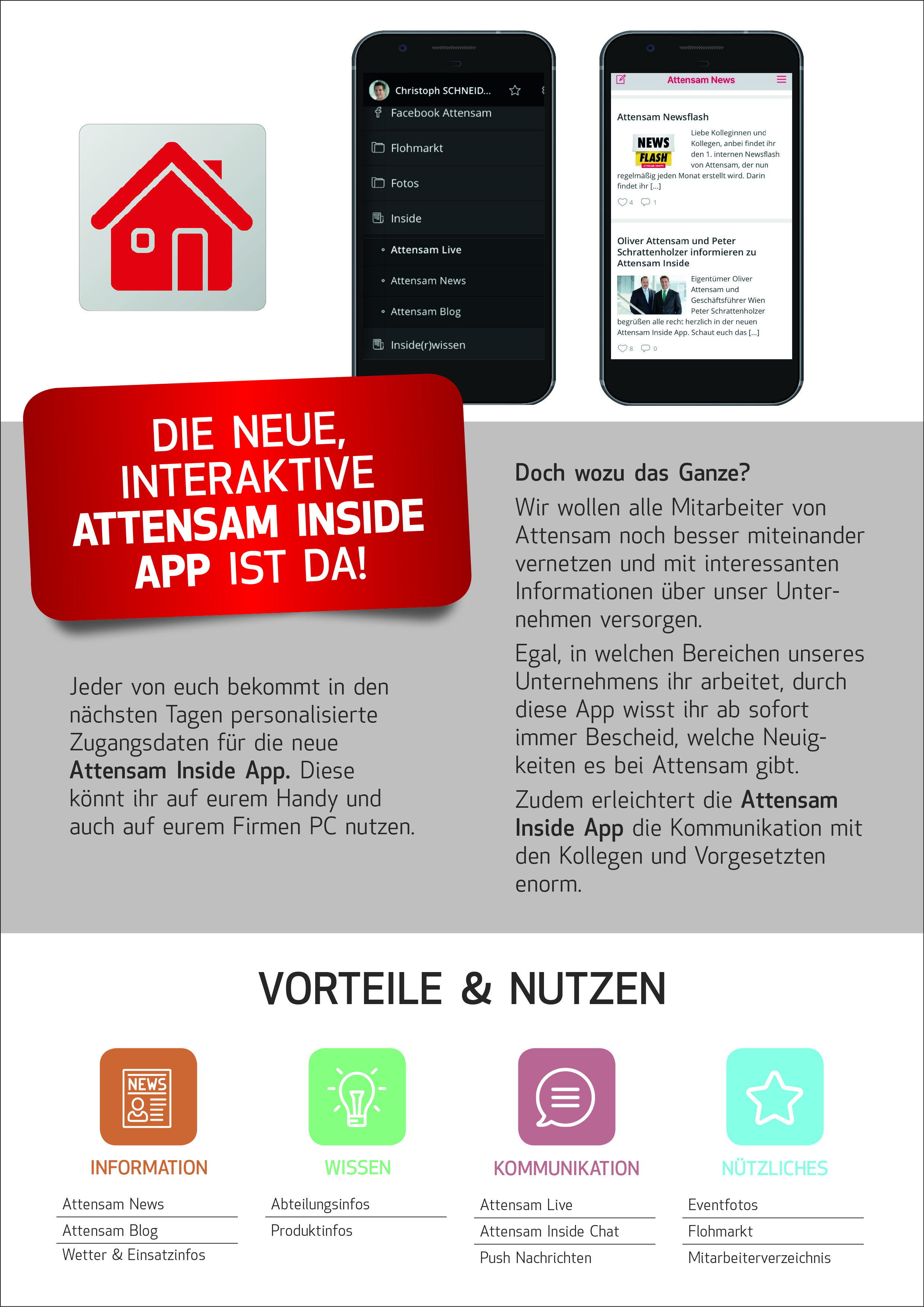 Plakat Mitarbeiter-App Attensam