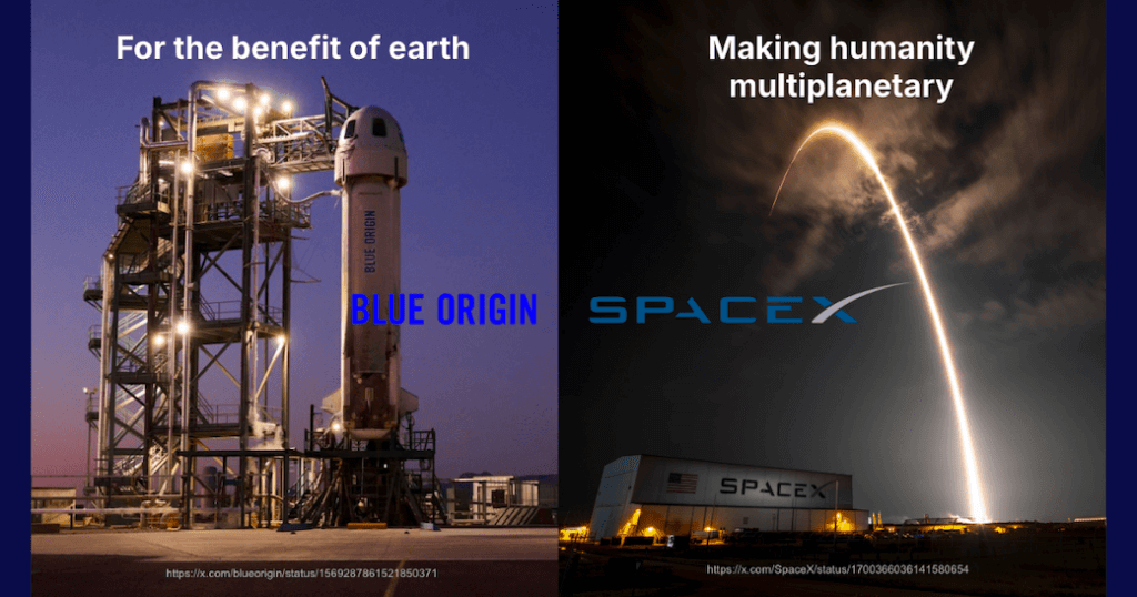 Die Visions Statements von SpaceX und Blue Origin im Vergleich