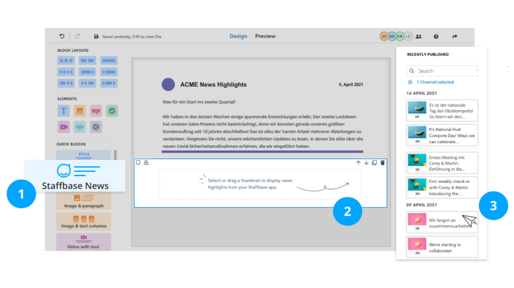 Staffbase E-Mail-Editor