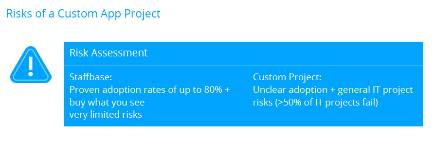 Risk of a custom app project