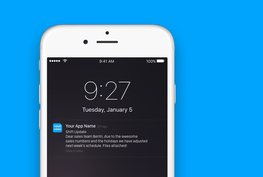Push notifications make the immediate reception of important information possible anytime and anywhere.