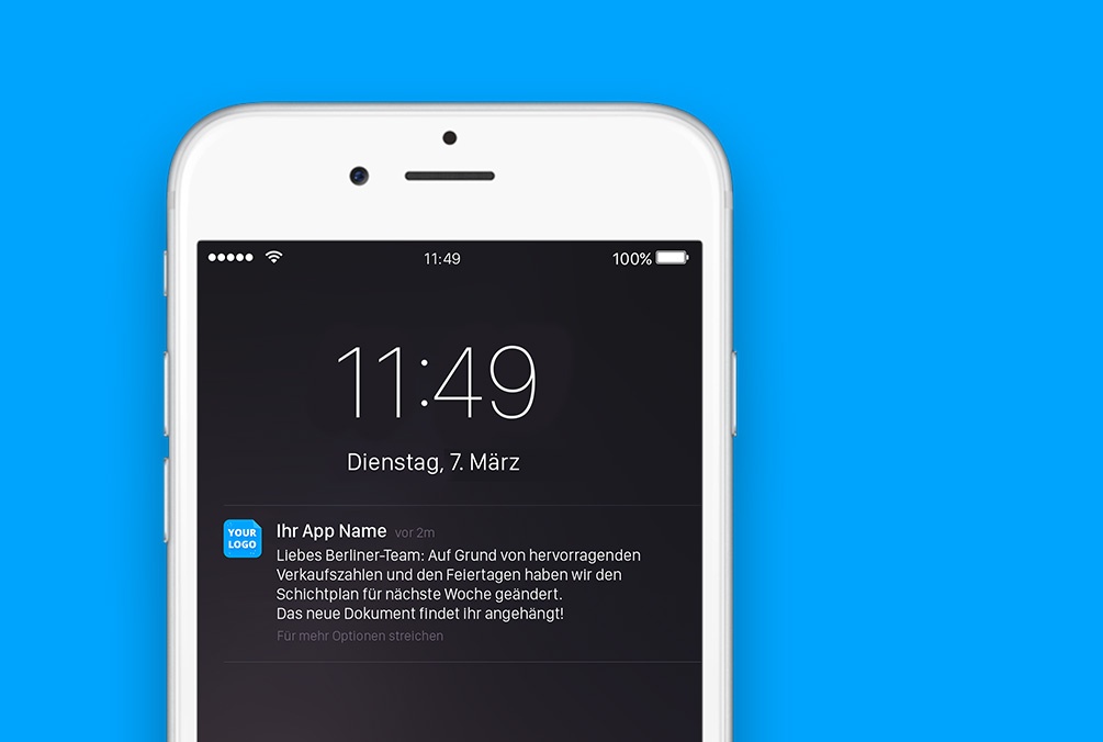 Push Nachrichten, Mitarbeiter-App 