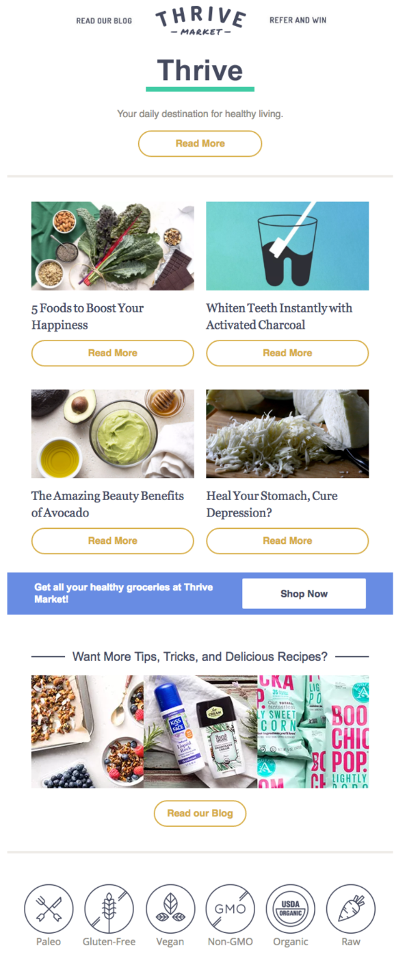 Thrive Market newsletter