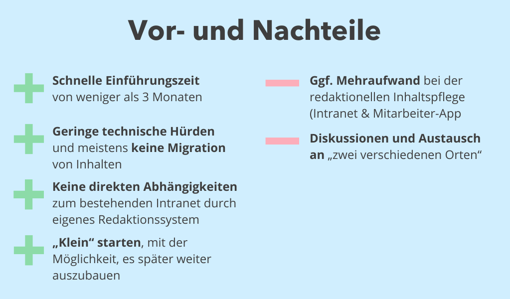 Vor- und Nachteile einer Mitarbeiter-App für Non-Desk-Worker neben dem intranet