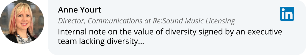 Anne Yourt on LinkedIn: Internal note on the value of diversity signed by an executive team lacking diversity...