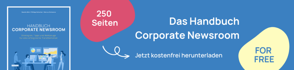 Werbebanner für das Handbuch Corporate Newsroom