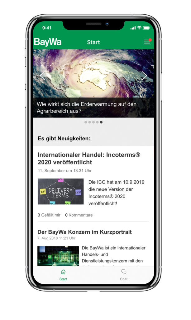 Die Mitarbeiter-App der BayWa AG