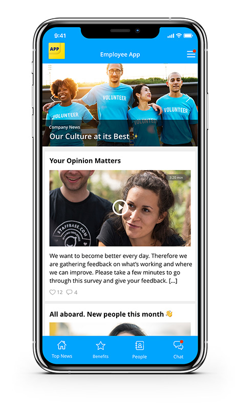 Staffbase Employee App Newsfeed