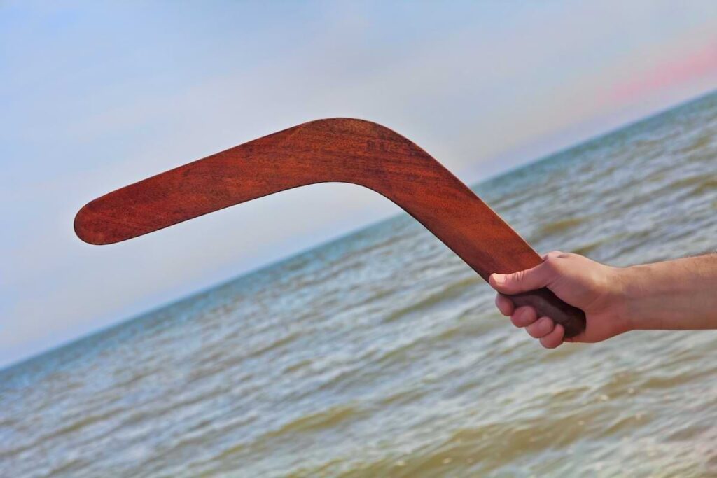 A photo of a boomerang to illustrate the idea of boomerang employees. 