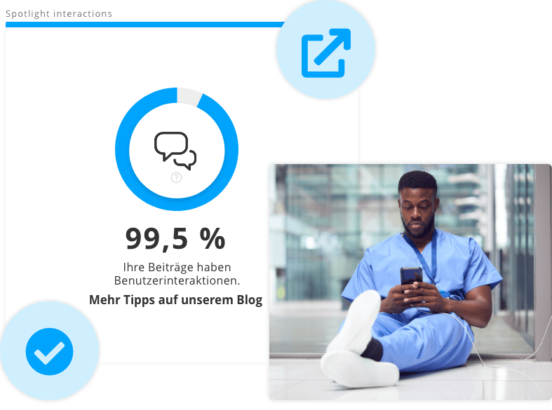 Darstellung der Interaktionsrate mit Statistiken von Staffbase