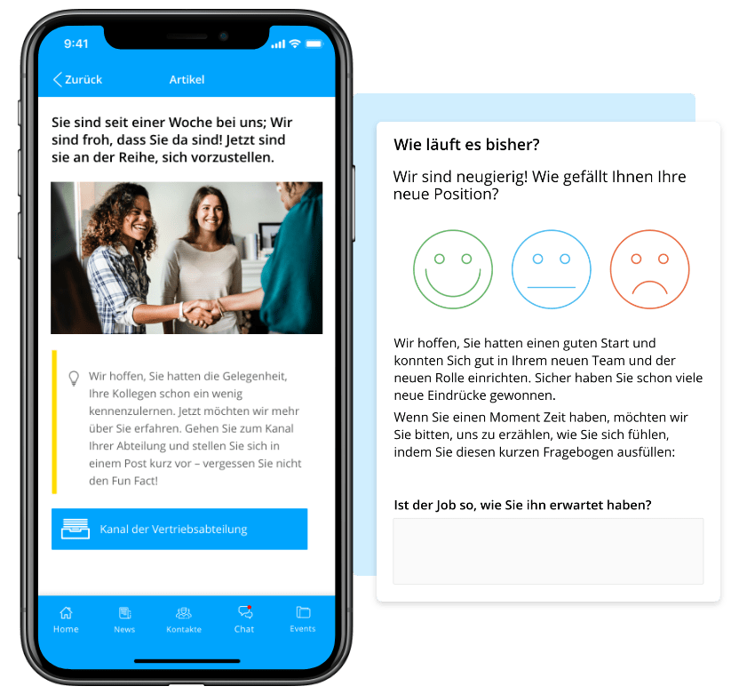 Staffbase Journeys mobiler Beitrag