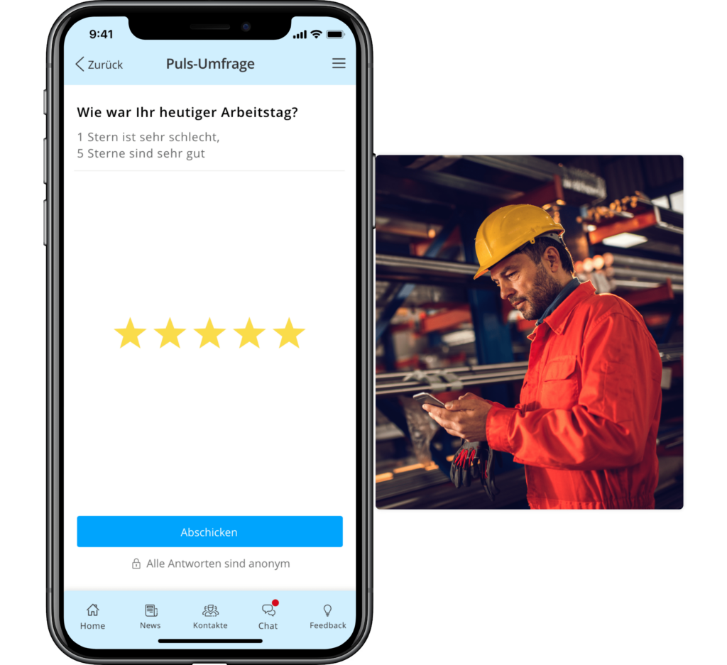 Puls-Umfrage in der Mitarbeiter-App
