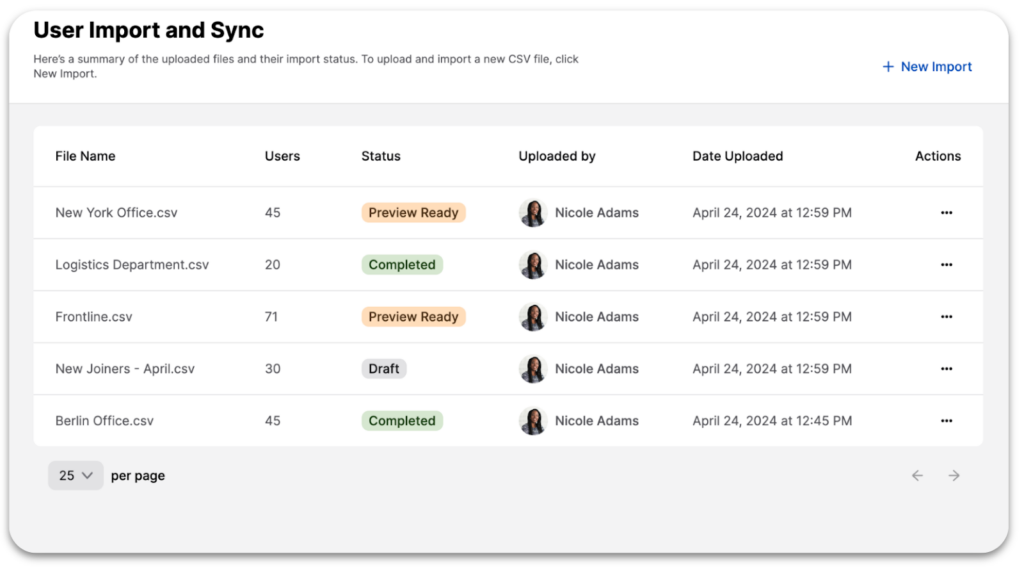 CSV user import and sync in Staffbase